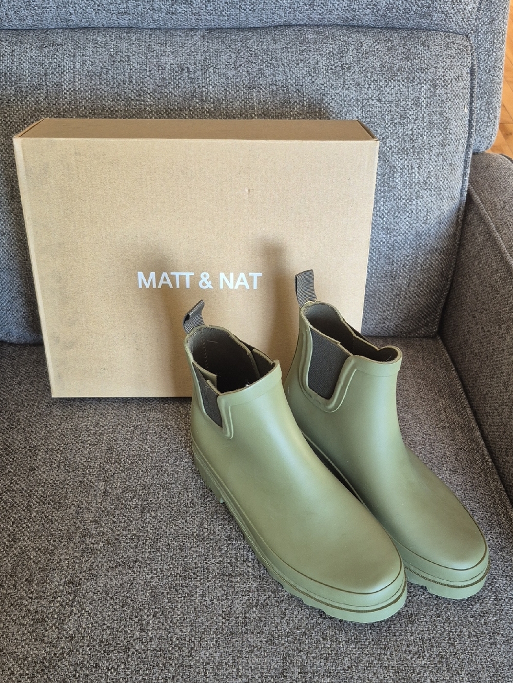 Matt & Nat Olive Green Chelsea-Style Women's Rain Boots